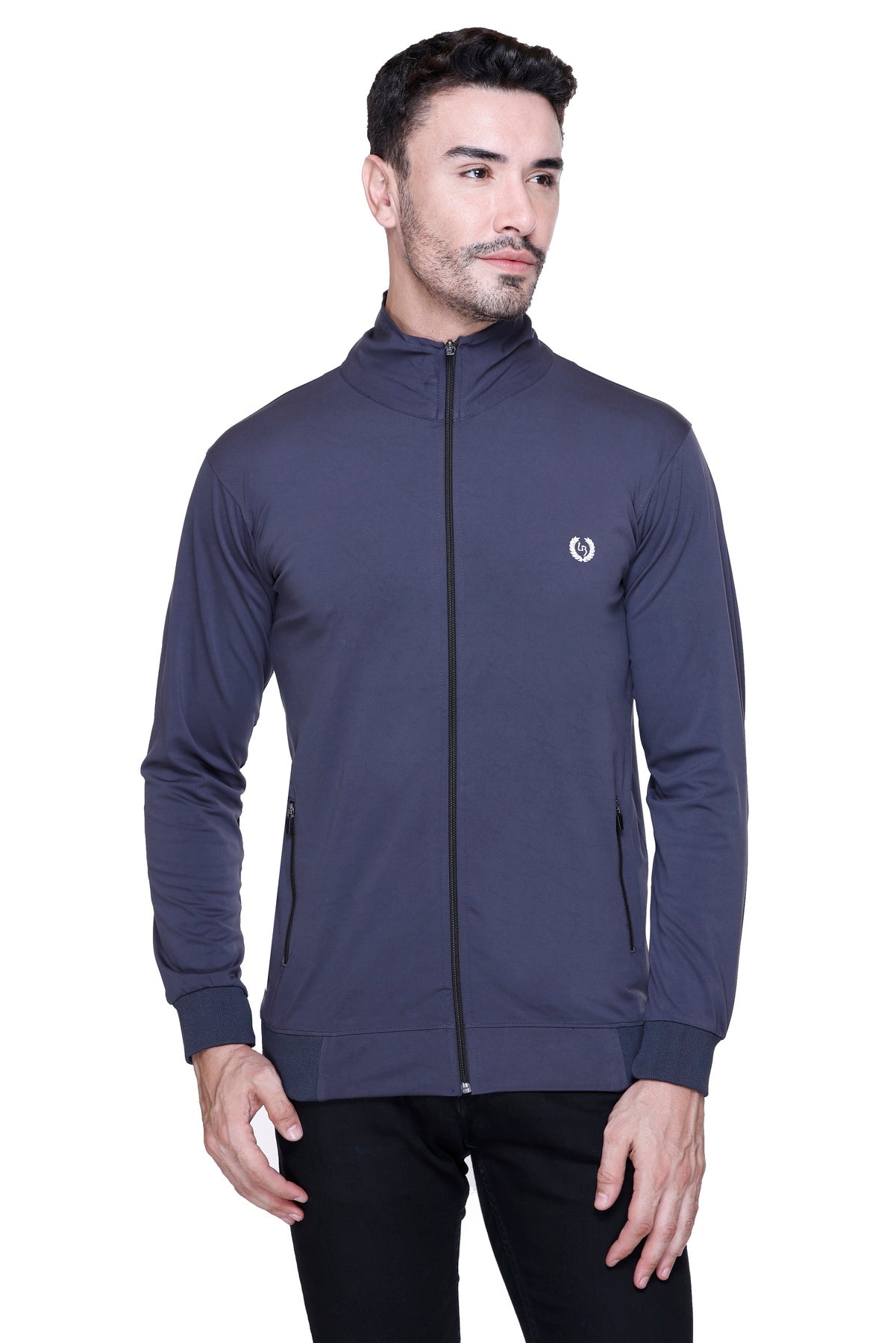 Mens Solid DriFit Zipper Track Jacket