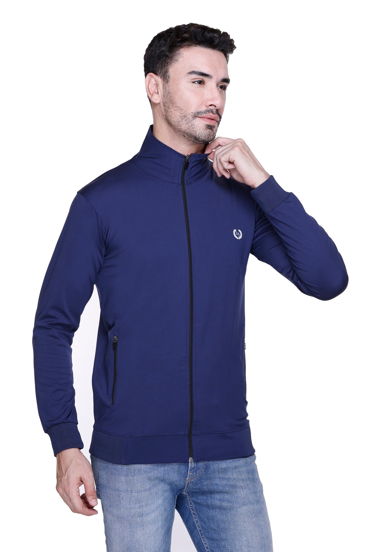 Mens Solid DriFit Zipper Track Jacket